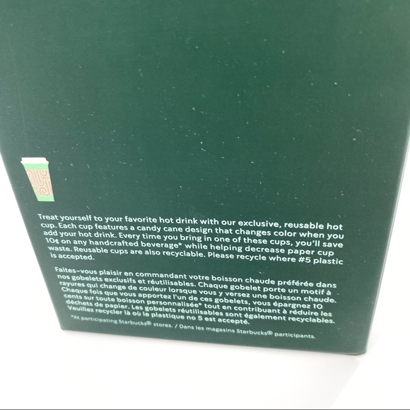 Starbucks 6 Reusable Hot Cups 16oz Color Change Christmas Candy Canes NIB 2020 - Picture 4 of 7